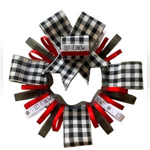 Handmade homemade holiday wreath.